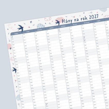 roční kalendar na zed